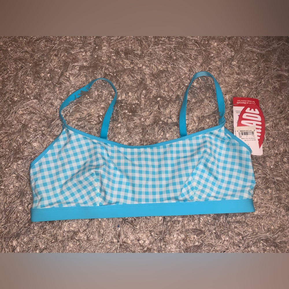 3 for $30 β‘οΈ Blue Checkered Women's Bra & Undies matching set - size L NWT - Picture 11 of 16